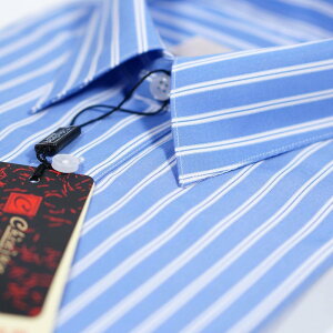 【CHINJUN/65系列】機能舒適襯衫-長袖、藍底白線條、k2305
