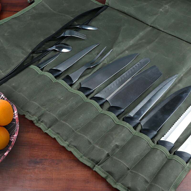 刀包西餐廳廚師刀具收納包帆布收納袋工具包雕刻刺身刀整理包綠色