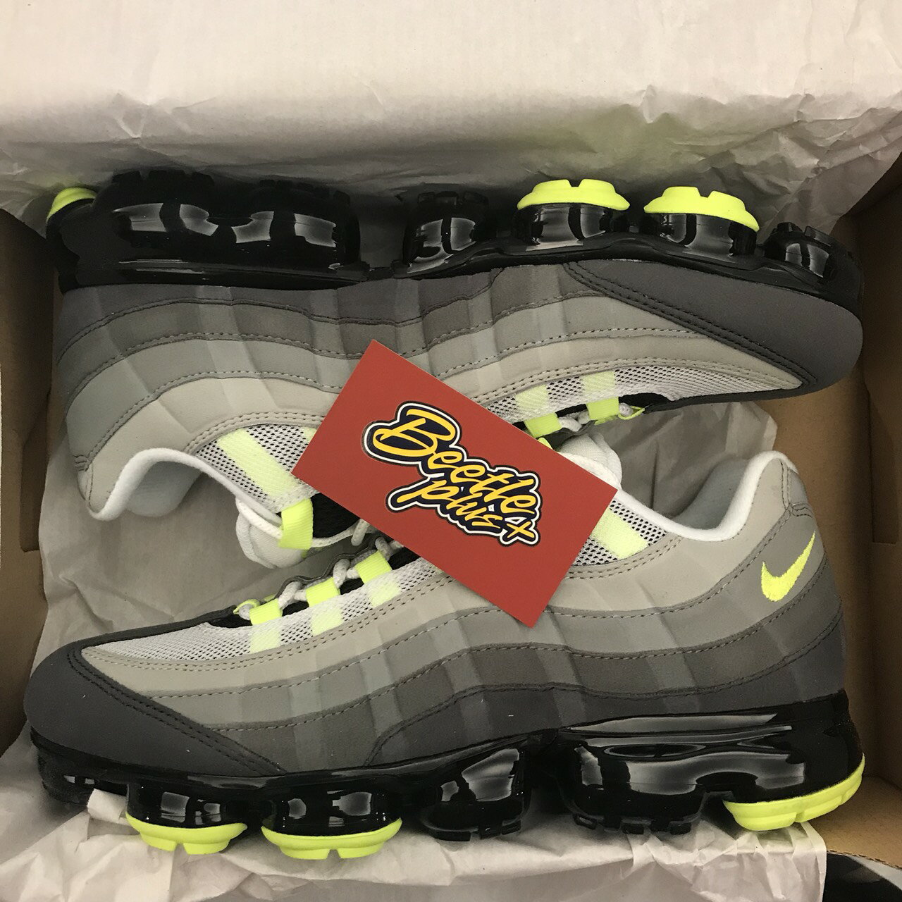 現貨BEETLE NIKE AIR VAPORMAX 95 木村拓哉 螢光黃 配色 AJ7292-001 US 9 10