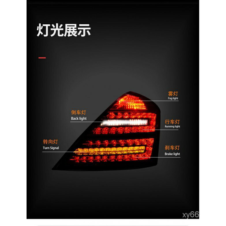 保固保固適用於賓士S系列W221後尾燈LED汽車尾燈雙排燈轉向燈| 寓偉