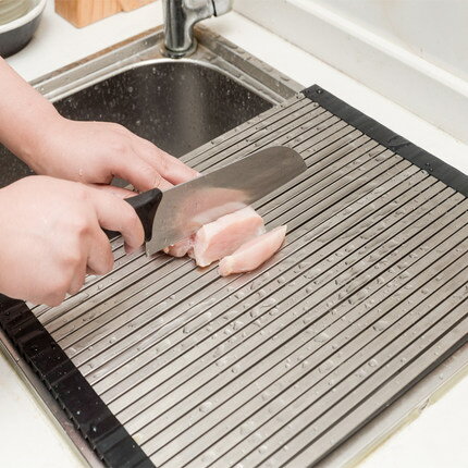 多功能砧板 不銹鋼折疊切菜板多功能廚房菜板水槽瀝水架健康砧板菜板『XY1069』