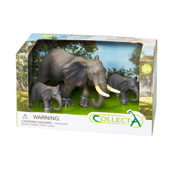 【永曄】collectA 大象家族組(3入)~英國高擬真模型-R89151 / 無毒環保PVC材質