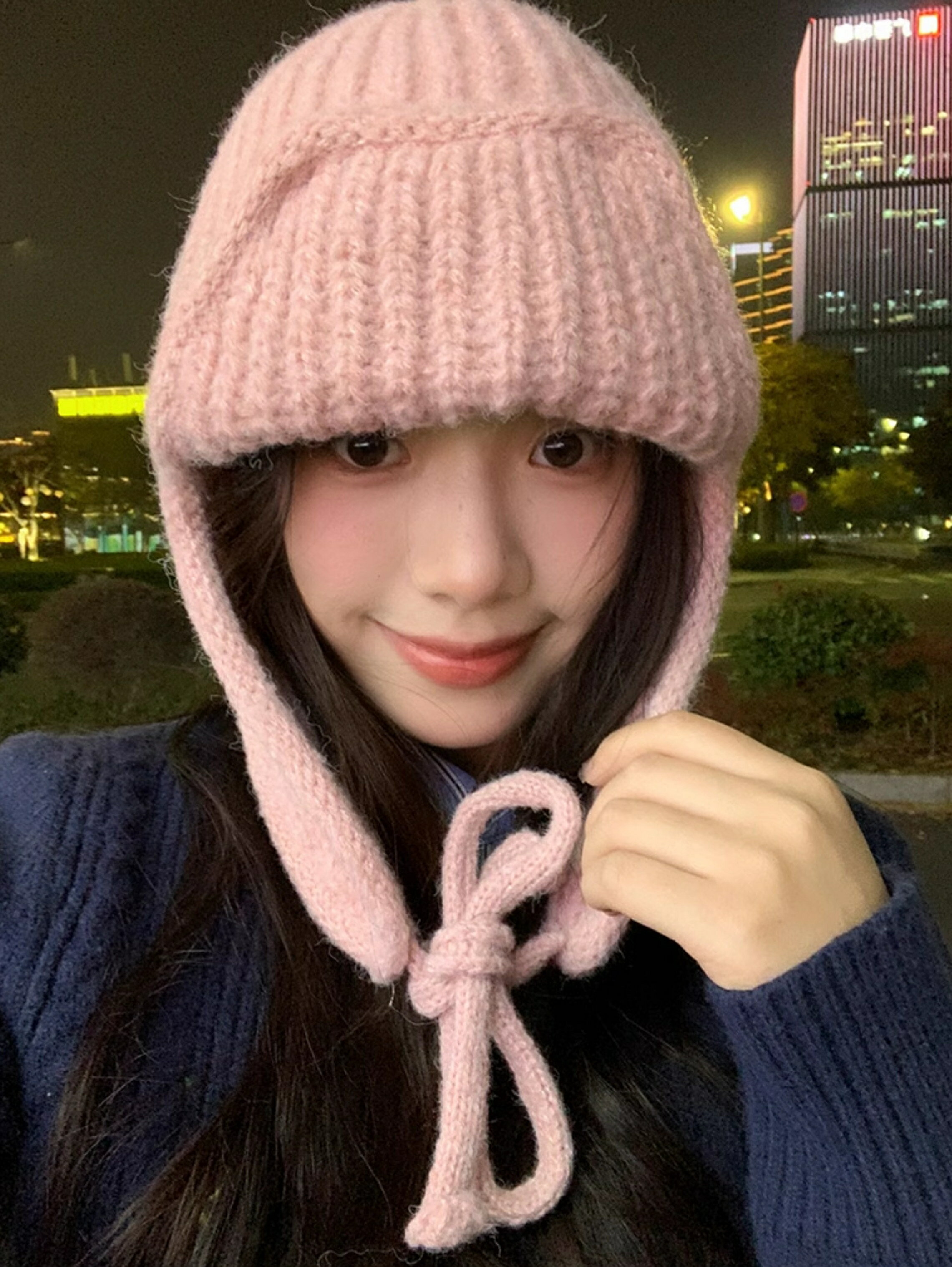 冬日氛圍感ins韓系針織毛線帽女秋冬季保暖護耳飛行帽滑雪雷鋒帽【淘夢屋】