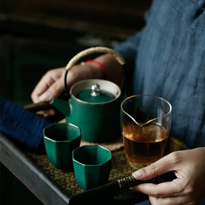 尚巖日式復古提梁壺茶具套裝一壺二杯小套組陶瓷茶壺茶杯功夫茶具