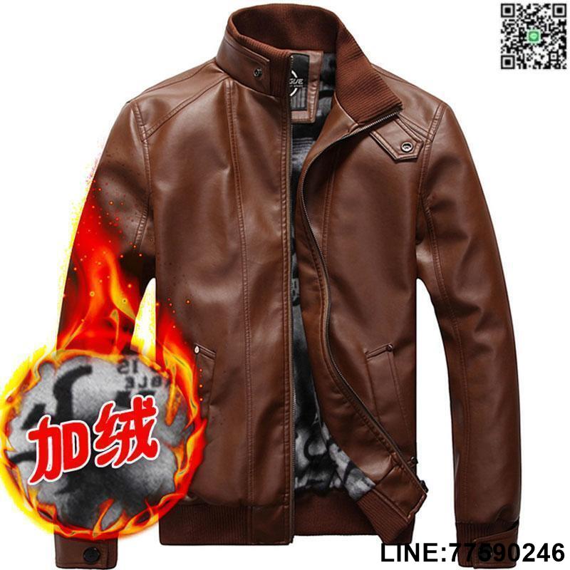 【歡樂購】Ω衣枝獨袖Ω【M~5XL】冬裝新款大碼皮衣男加絨皮夾克PU加厚韓版修身短款機車外套