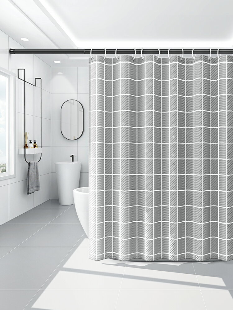 衛生間淋浴房隔斷浴室干濕分離衛浴洗澡房浴簾套裝簡易浴房洗手間