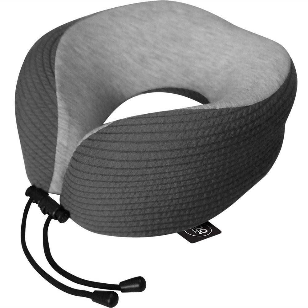 《DQ&CO》舒適U型護頸記憶枕(條紋灰) | 午睡枕 飛機枕 旅行枕 護頸枕 U行枕