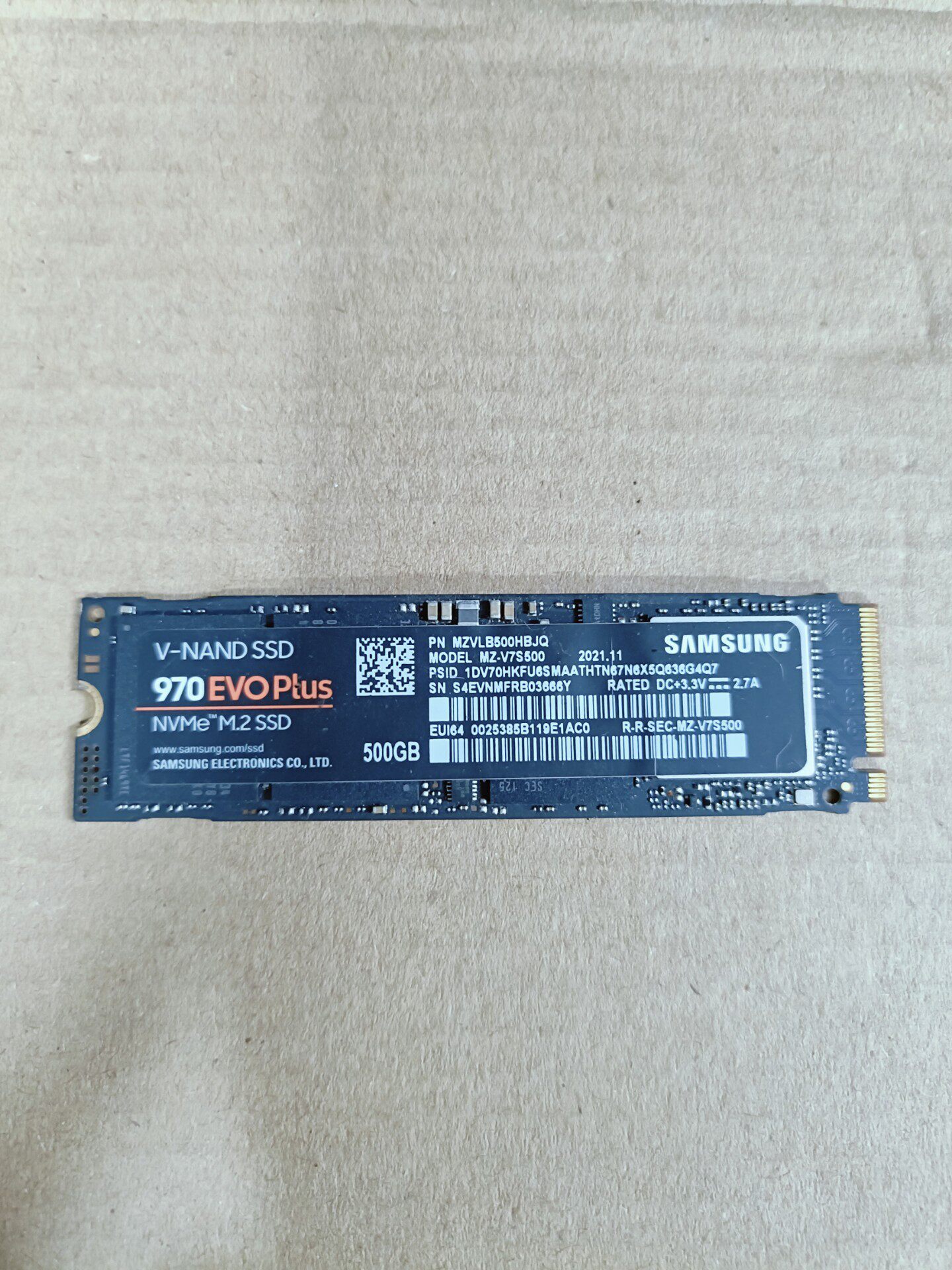 三星970 EVO Plus 500G M.2 NVMe SSD固態硬碟 PCIe 3.0 高速讀寫 98%健康度 二手良品