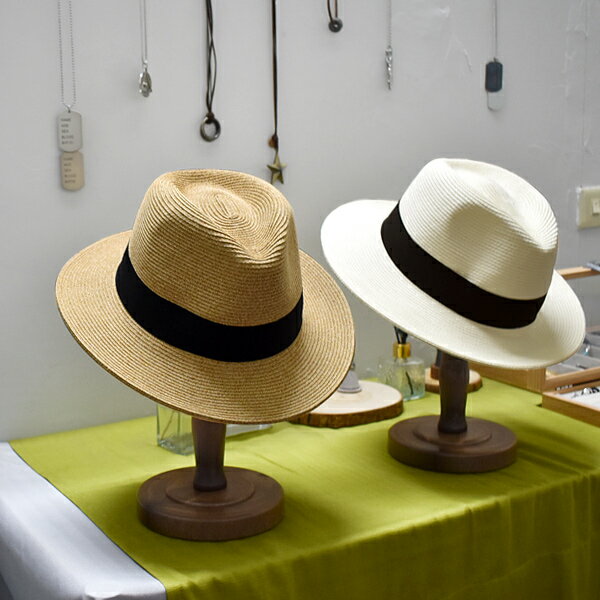 紳士帽 寬帶側邊玫金C字鐵牌草帽【NHB24】