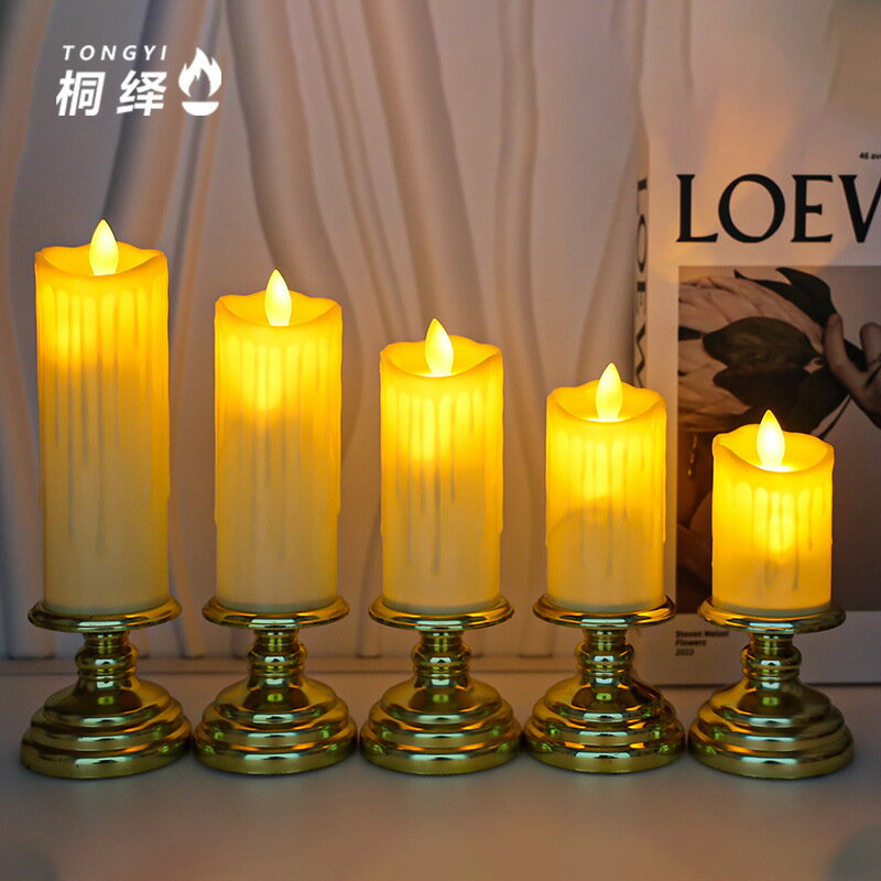 電子蠟燭 led創意 節日燭臺燈家居裝飾模擬 蠟燭 氣氛佈置氛圍小夜燈[PP0506055]