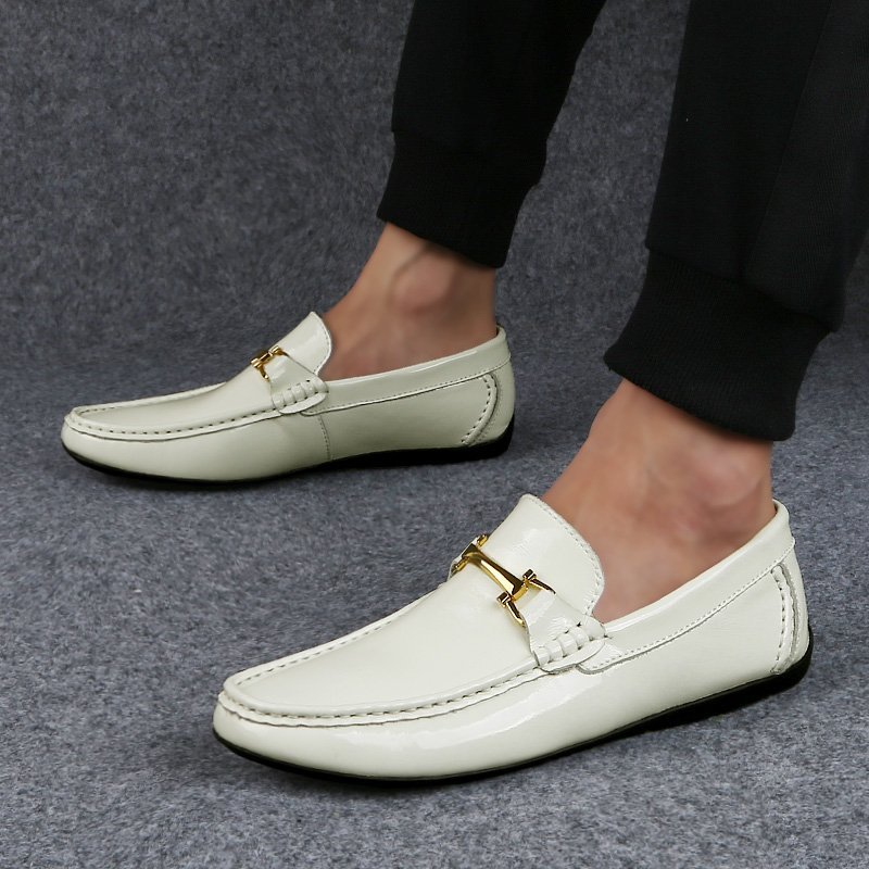 FINDSENSE品牌 秋款 新款 日本 男 高品質 休閒 真皮 透氣 圓頭皮鞋 個性網格 舒適 潮流鞋子