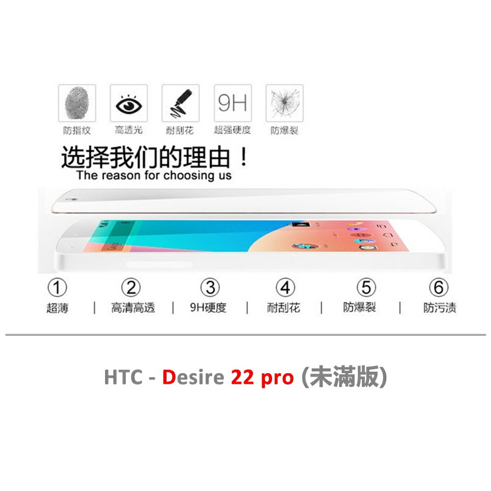 【嚴選外框】 HTC Desire 22 pro D22 pro 半版玻璃貼 未滿版 半版玻璃貼 9H 鋼化膜 保護貼