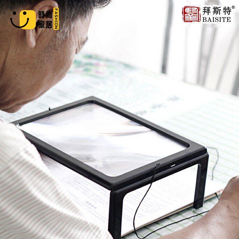 工廠現貨直銷 免運 放大鏡 閱讀鏡 臺式放大鏡帶燈led老閱讀倍方形大鏡片掛脖整頁看書維修紋刺繡可開發票/店長優選 特惠 全館折扣 售後保障 s5315