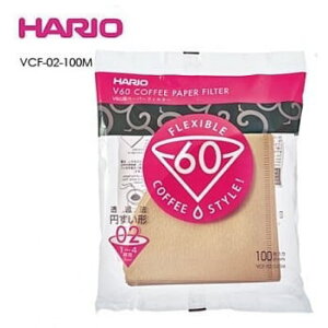 HARIO 圓錐形 V60濾紙2-4杯 無漂白 VCF-02-100M 100入/包