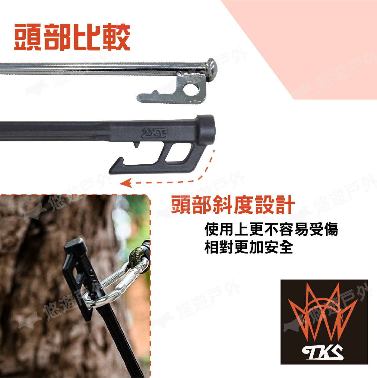 【TKS】TK羽量釘 20cm 27cm 營釘 不鏽鋼釘 不鏽鋼營釘 輕量化高硬度 台灣專利品牌 悠遊戶外 5