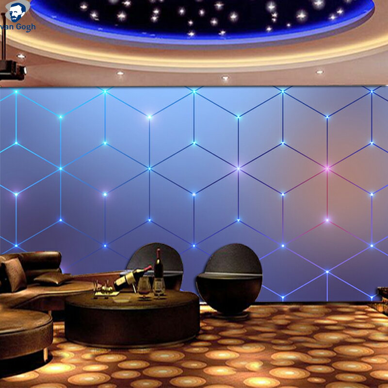 電競網吧裝飾背景墻布3d立體現代電子科技感墻紙酒吧KTV裝修壁紙