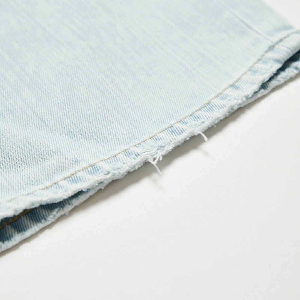 EDOKATSU江戶勝 男款 石洗雪花丹寧直筒褲 (重漂藍) 8