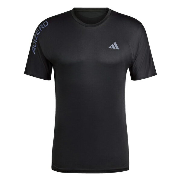 Adidas Adizero Tee M [IK9718] 男 短袖 上衣 運動 慢跑 路跑 透氣 輕量 反光 修身 黑