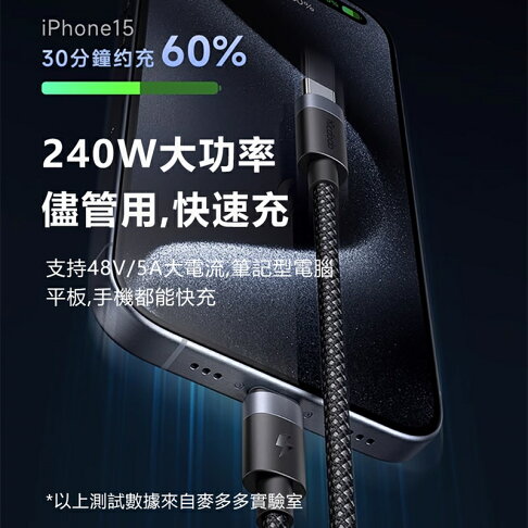 Mcdodo麥多多 閃速系列140W二合一磁吸數據線USB-C to USB-C+MagSafe3 CA014【App 4%回饋】 5