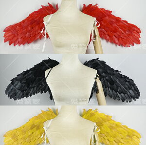 小天狗彩色cosplay翅膀道具 紅色翅膀 白色黃色黑色翅膀道具定做