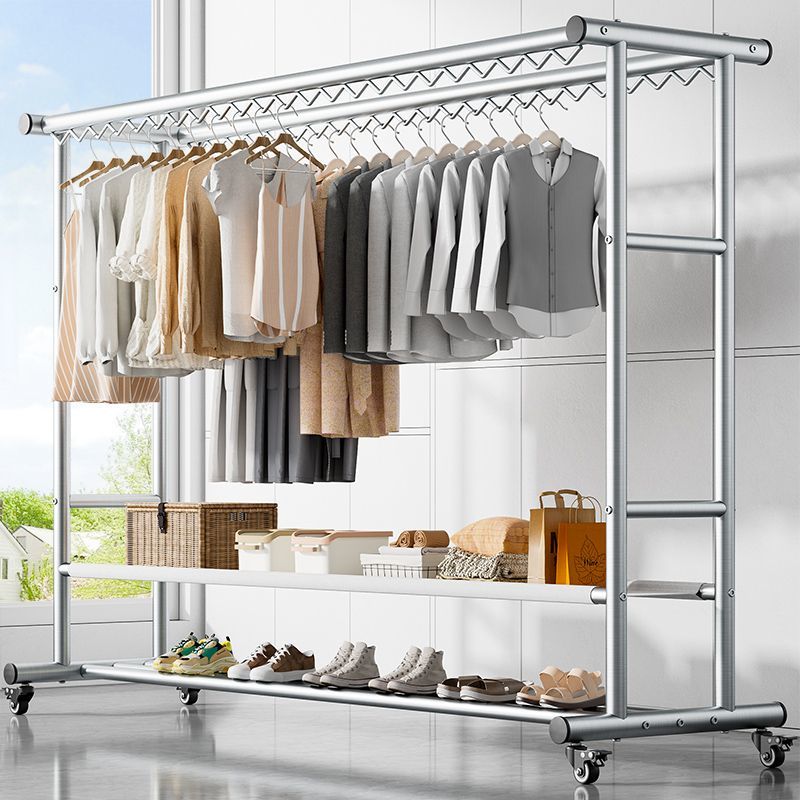 免運 工廠現貨出 特價 晾衣架 晾衣桿 戶外晾衣架 折疊衣架 加粗加厚防風晾衣架家用落地戶外陽臺可移動曬被神器鋼管涼衣桿特惠/開立發票 特價出 H1114 2