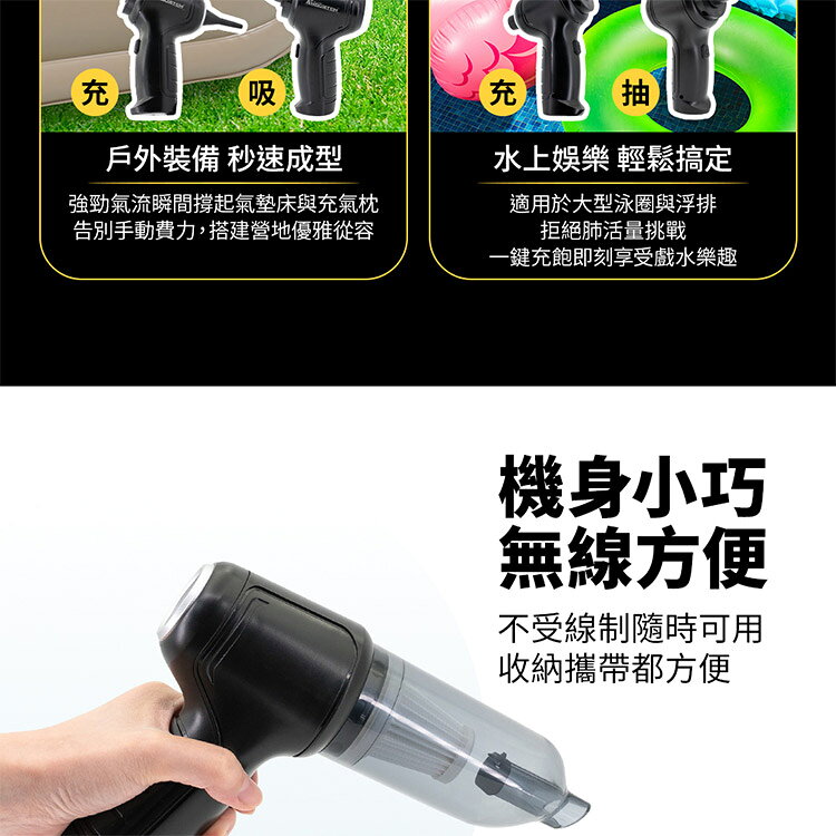 【安伯特】隨手吸四合一無線吸塵器(國家認證 一年保固) 吸塵 充氣 吹風 抽氣 HEPA濾網可水洗 7