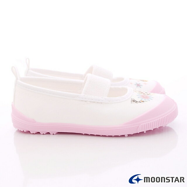 日本月星Moonstar機能童鞋迪士尼聯名系列日本製寬楦冰雪奇緣室內鞋款F014粉(中小童段) 3