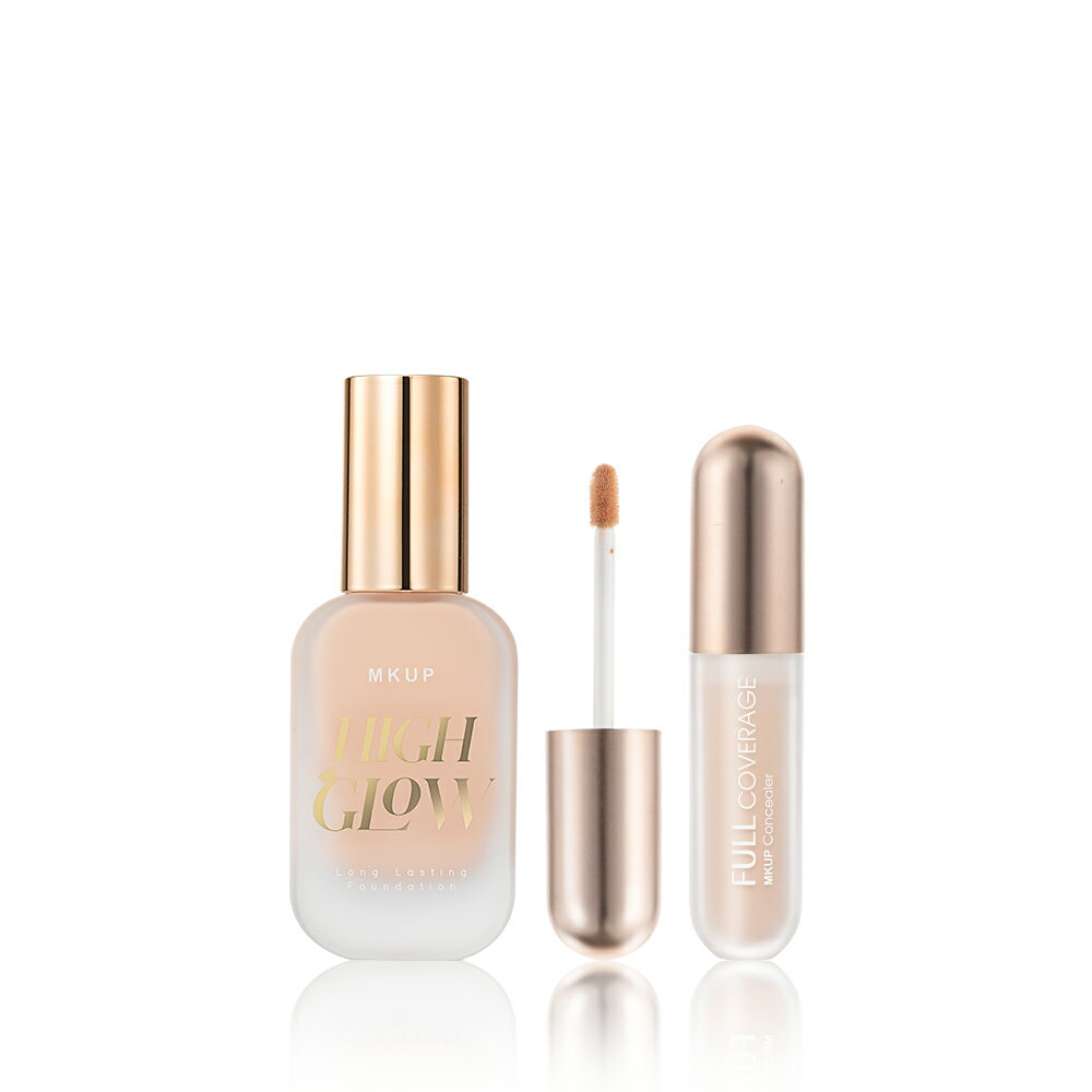 MKUP 美咖【新品上市】絕對水光持久粉底液SPF34★★★+(去你的瑕疵泥霧遮瑕膏(效期：20261031)／美肌修修三色遮瑕盤)擇一