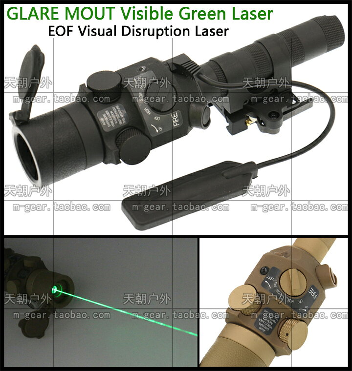 GLARE MOUT Laser多功能快拆戰術綠鐳射指示鐳射定位器鐳射燈黑色