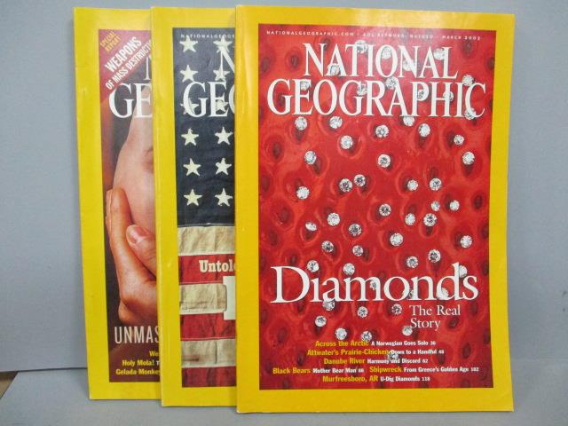 【書寶二手書T9／雜誌期刊_PBD】國家地理_2002/3+6+11月_共3本合售_Diamonds等_英文版