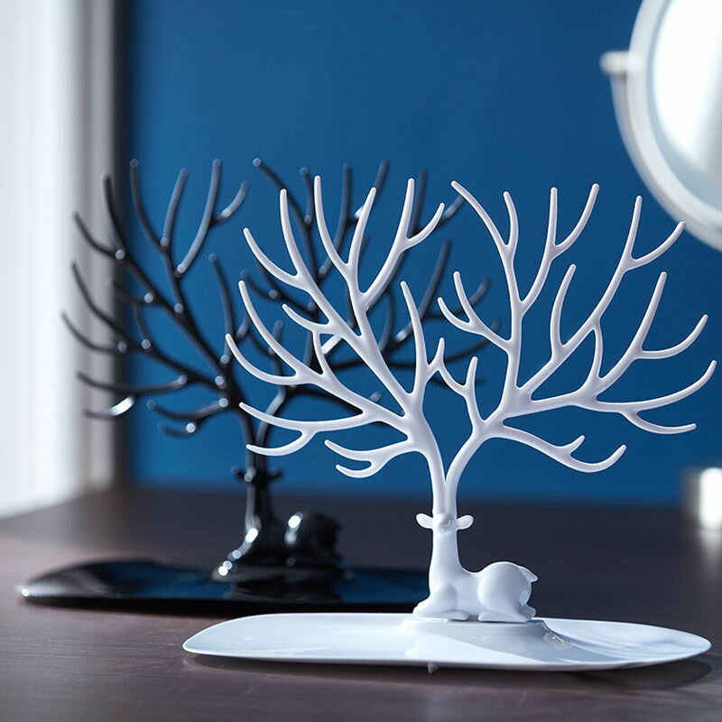 創意鹿角首飾架進門女生臥室梳妝臺耳釘項鏈收納桌面擺件裝飾品 4