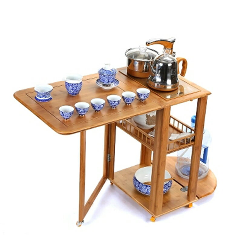 晟窯竹制茶車移動茶臺家用客廳現代多功能中式茶水架茶幾柜泡茶車協貿國際日用品生活8館