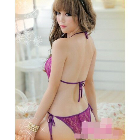 裹胸掛脖 連體三點 性感睡衣 情趣睡衣 蕾絲睡衣 連身睡衣 吊帶睡衣 居家服 2