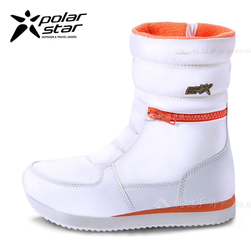 PolarStar 女 防潑水短筒保暖雪鞋 低筒雪靴『雪白』 P16654