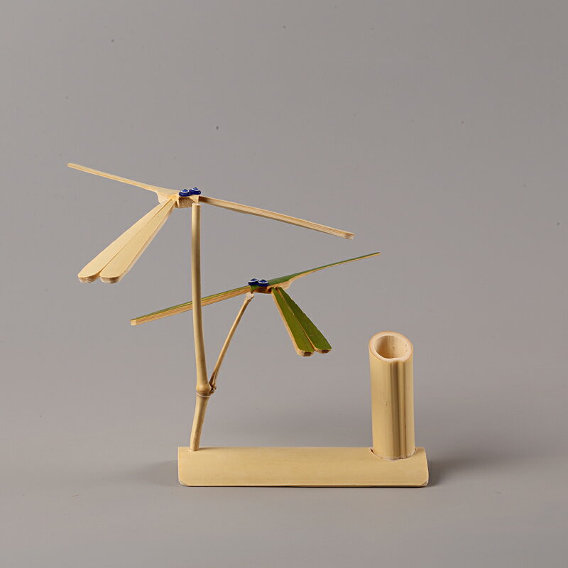 平衡竹蜻蜓純手工木質懸浮重力不倒翁網紅平衡鳥創意擺件兒童玩具