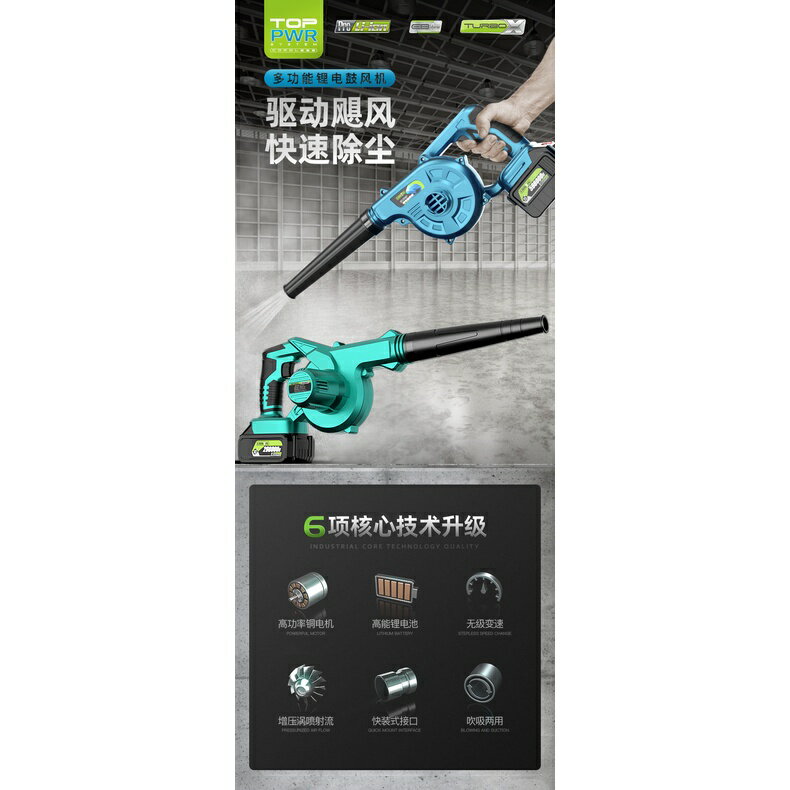 免運熱賣 充電鼓風機小型吹風機大功率工業用強力電動鋰電吹灰傢用除塵器