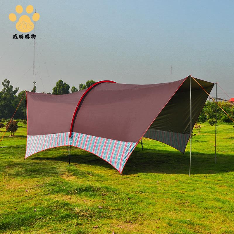 戶外超大多人帳篷 哈比帳篷 遮陽篷 防曬 防雨露營 天幕露營 車尾涼棚ws8261