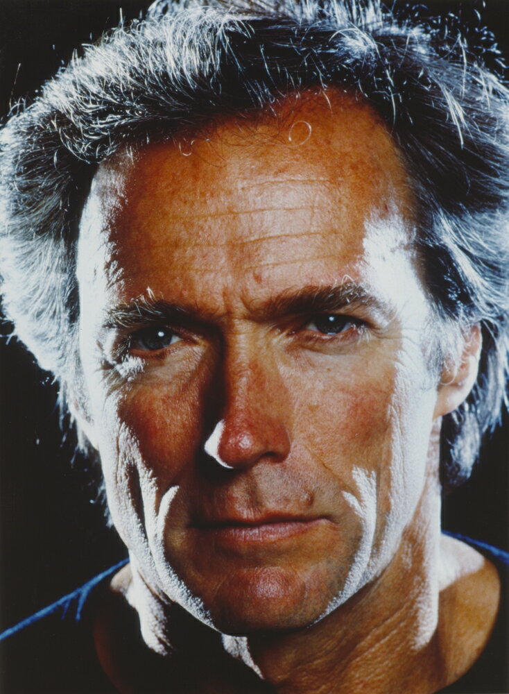 Posterazzi: Clint Eastwood Close Up Portrait with White Hair Photo ...