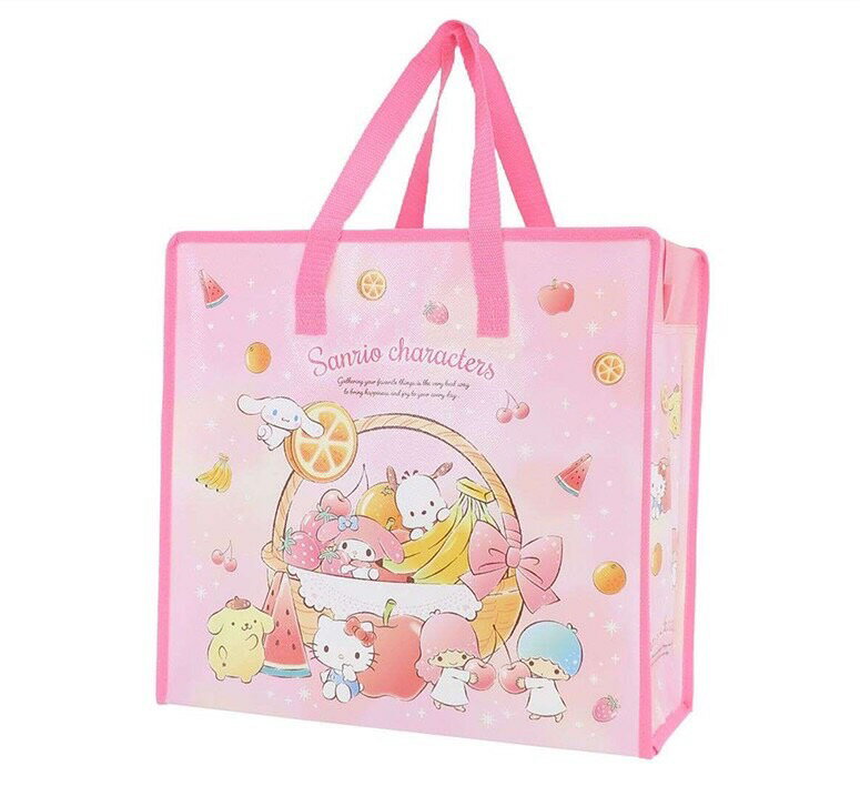 【震撼精品百貨】Hello Kitty 凱蒂貓~日本SANRIO三麗鷗 MX綜合人物環保購物袋-水果*54376