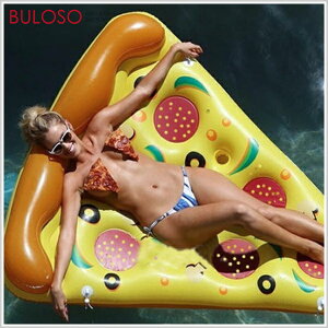 披薩浮排水上床墊 戶外 沙灘 海邊 游泳 pizza 漂浮 游泳圈 度假 派對 充氣（不挑色 款）【A400237】【不囉唆】