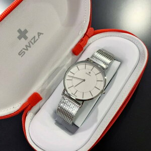 (Little bee小蜜蜂精品)百年品牌SWIZA瑞莎 石英款 米蘭鋼錶(瑞士品牌錶)