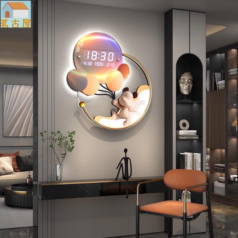 客廳鐘錶掛鐘現代簡約表掛牆大氣時尚創意時鐘暴力熊鍾網紅表