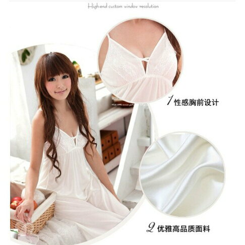 優質 連身睡衣 冰絲睡衣 情趣睡衣 性感睡衣 居家服 睡裙 吊帶睡衣 居家睡衣 連身睡衣 櫻桃嚴選 2