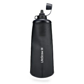 [ LifeStraw ] Peak頂峰軟式水瓶1000ml 深灰 / 過濾水瓶 可折疊擠壓 / 00402154