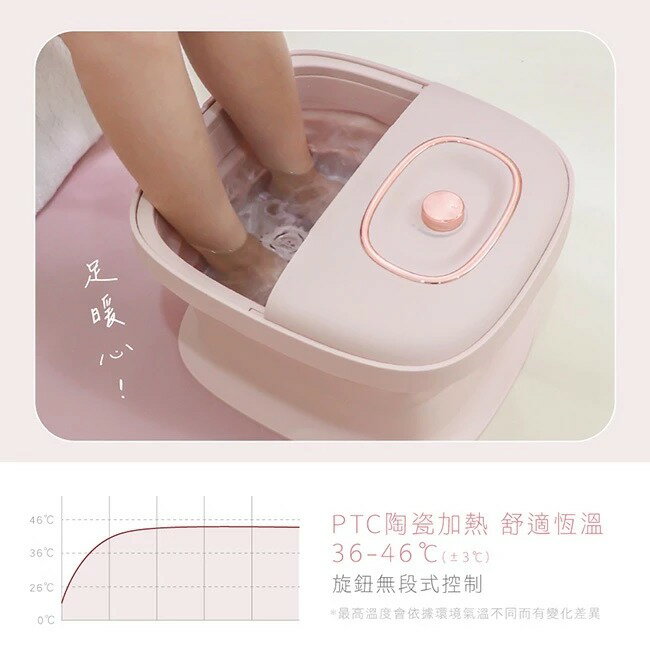 【KINYO】無段式溫控摺疊足浴機 (IFM) 旋鈕開關 一轉控溫 恆溫按摩 SPA 定時設定 3