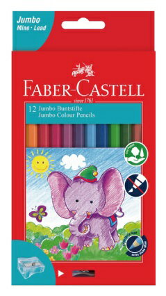 FABER-CASTELL 學齡大六角油性色鉛筆12色111610