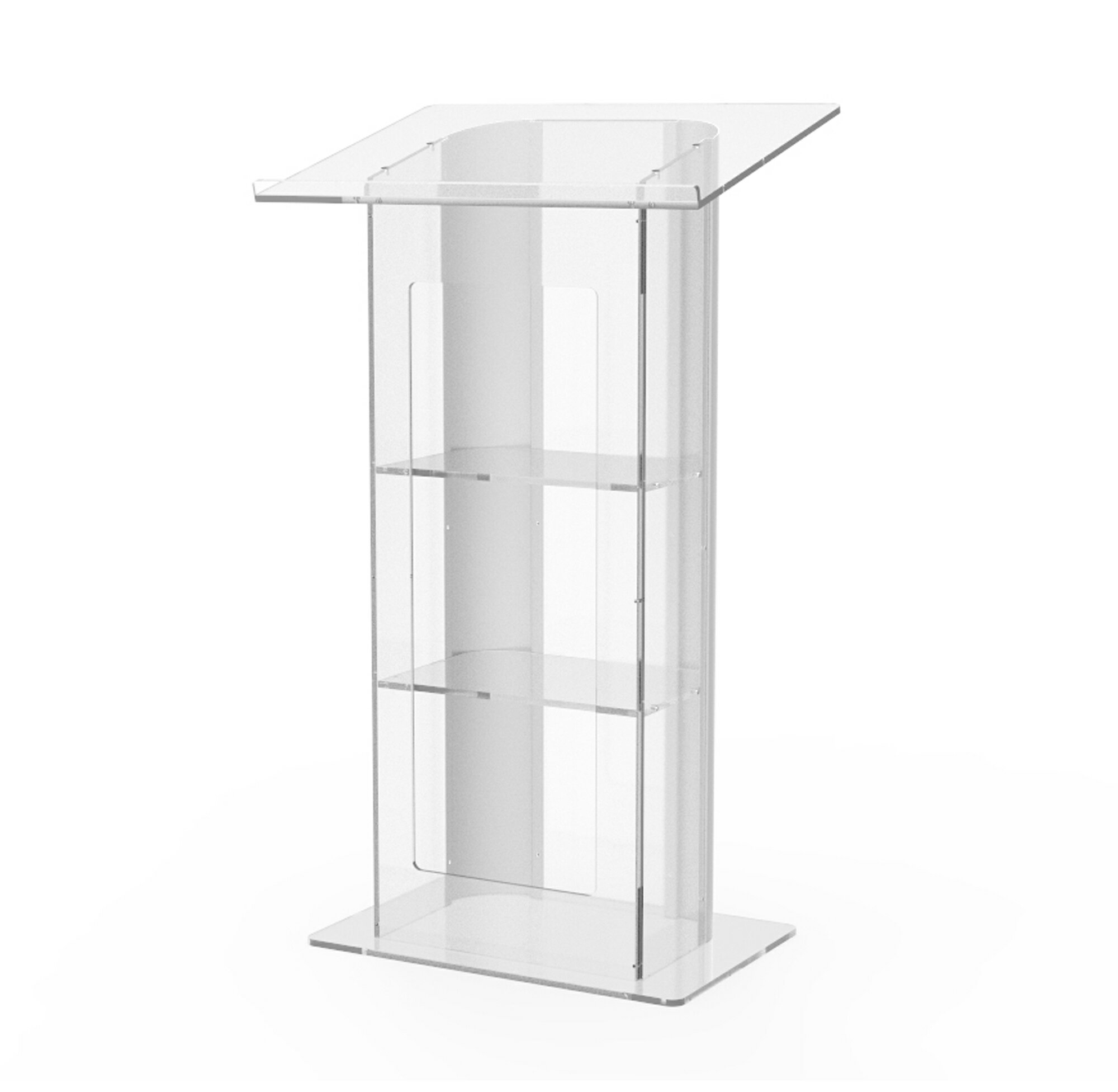 FixtureDisplaysOnline: Clear Acrylic Plexiglass Podium Curved Aluminum ...