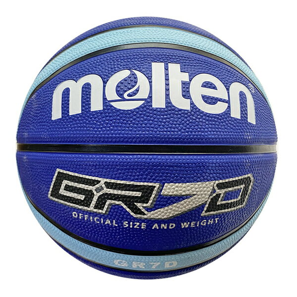 Molten [BGR7D-LBB] 籃球 7號 男子 室外 大學 橡膠 深溝 12片貼 彈力 韌性 抓感 藍