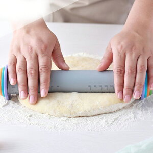 硅膠面粉杖多功能硅膠搟面杖可調節厚度搟面棍創意家用烘焙工具