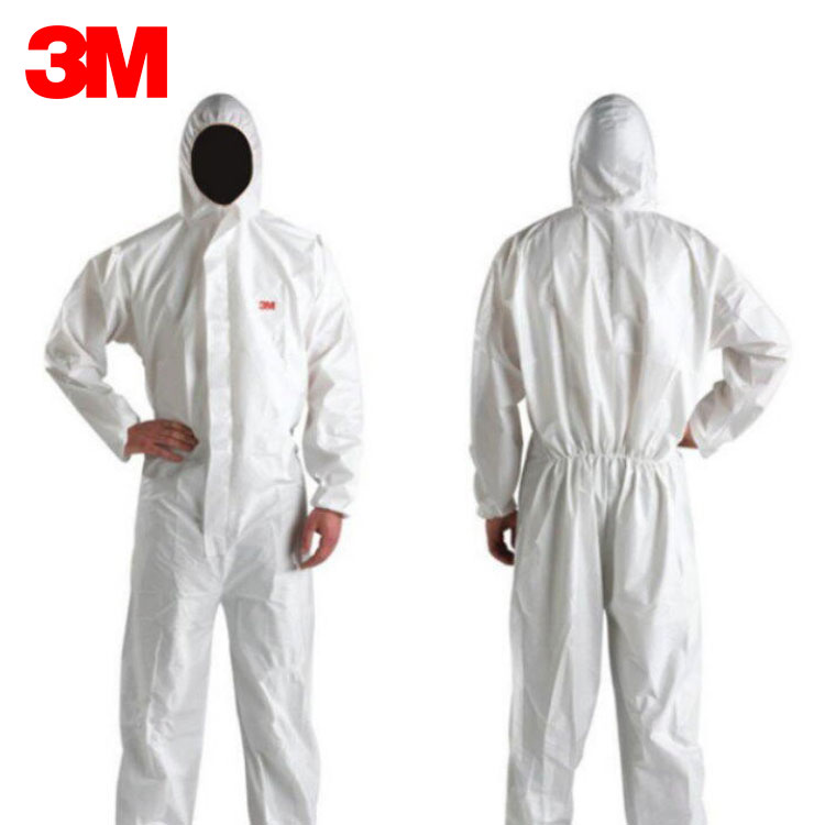 3M防護衣4515白色帶帽連體 防護服 實驗室防塵服 防護衣服 一次性工作服 隔離衣